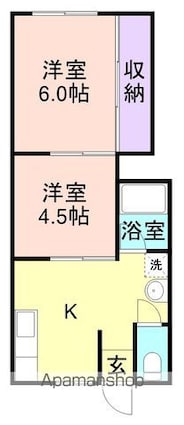 和歌山県和歌山市中之島[2K/38.5m2]の間取図