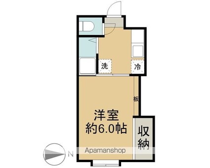 カルチェラタン・アパートメント[1K/20m2]の間取図