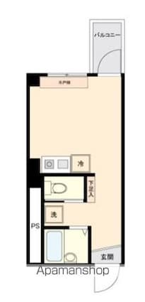 ウエストインパート３[1R/17.4m2]の間取図