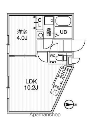 ＴＨＥ　ＰＡＬＭＳ三鷹Ⅱ[1LDK/32.04m2]の間取図
