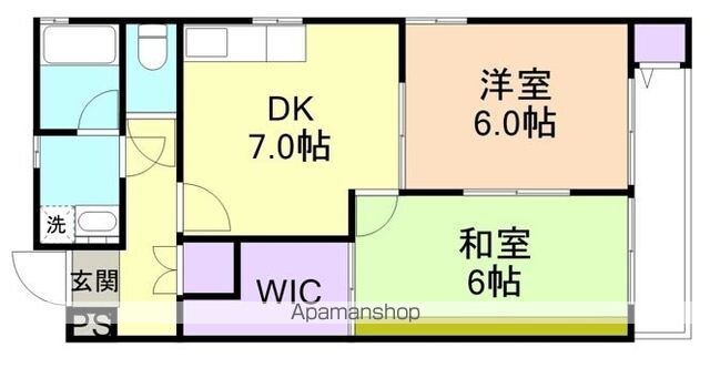 シェリールハウス[2DK/50.1m2]の間取図