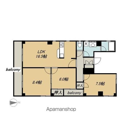 サニーサイドⅢ[3LDK/92m2]の間取図
