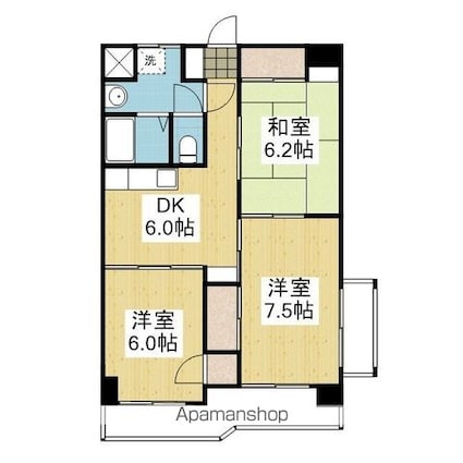 レジデンス小栗[3DK/56m2]の間取図