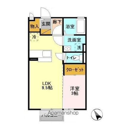 ユーメ・ハイム[1LDK/33.61m2]の間取図