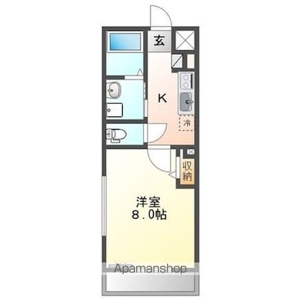 仮称）野洲市西河原アパート[1K/27.62m2]の間取図