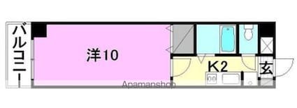 ロイヤルガーデン[1K/26.22m2]の間取図
