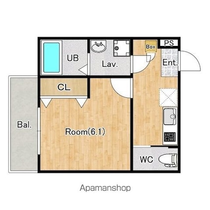 （仮称）ジーメゾン稲毛天台[1K/23.65m2]の間取図