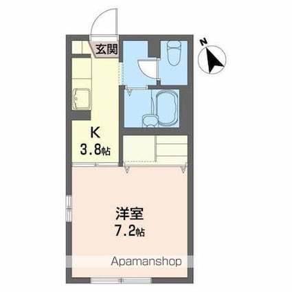 マックス・Ｋ[1K/24.5m2]の間取図