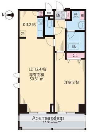 プレシャス音羽[1LDK/50.31m2]の間取図