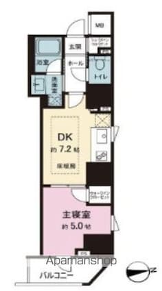 サンウッドフラッツ新宿四谷三丁目[1DK/33.22m2]の間取図