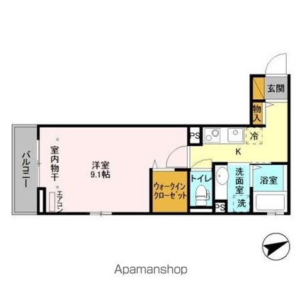 陽光海神[1K/31.87m2]の間取図