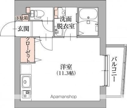 グラン　スリジェ[1R/30m2]の間取図
