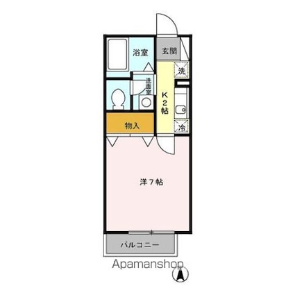 サンモール・Ｎ[1K/23.37m2]の間取図
