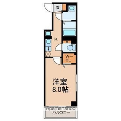 ＰＥＴＡＬＳ新宿（ペタルズシンジュク）[1K/27.81m2]の間取図