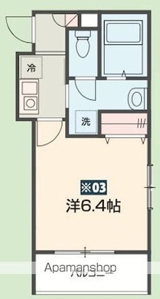 Ｆｏｒｅｓｔ　Ｐａｒｋ　Ｈｉｌｌｓ[1K/21.84m2]の間取図