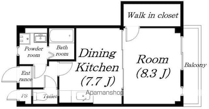 滋賀県大津市大将軍２丁目[1DK/40.93m2]の間取図