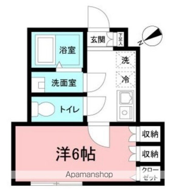 メゾンドソラーナ[1K/22.26m2]の間取図