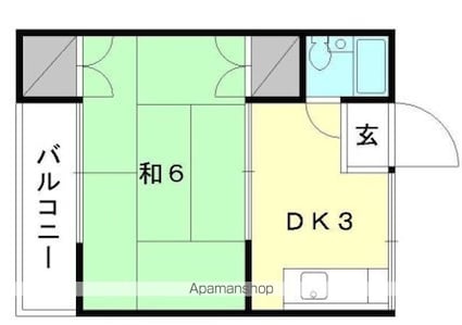 南風ハイツ[1K/20.75m2]の間取図