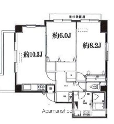 グランコールス東北沢[2LDK/58.35m2]の間取図