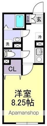 スターティス六実[1K/26m2]の間取図