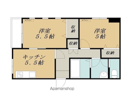 ＴＷＩＮ２３[2DK/49.41m2]の間取図