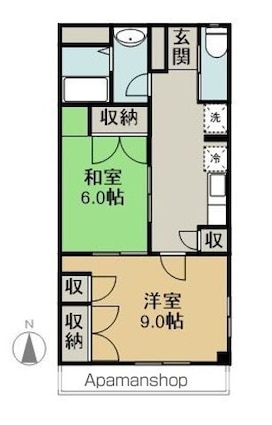 アパートメント松田北館（Ｂ）[2K/53.65m2]の間取図