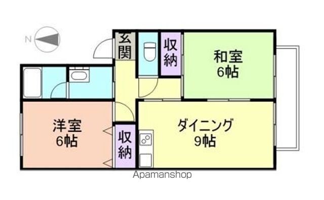 和歌山県和歌山市市小路[2DK/46.8m2]の間取図