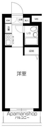 グランドコート江古田[1K/16.57m2]の間取図