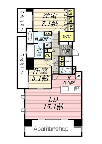 D’クラディア茅ヶ崎28CSの間取り写真
