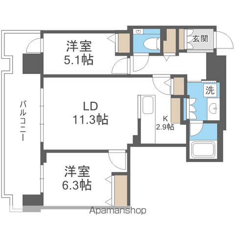 プレミストタワーズ札幌苗穂BRIGHTGATEの間取り写真