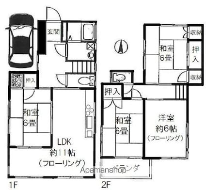 芦花公園戸建[4LDK/83m2]の間取図