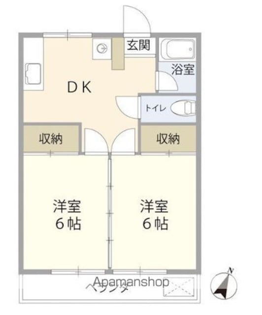 清水マンション[2DK/40m2]の間取図