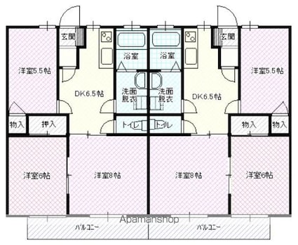 コーポカシムラ　Ａ棟[3DK/52.8m2]の間取図