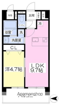 ブール・ド・ネイジュ[1LDK/34.15m2]の間取図
