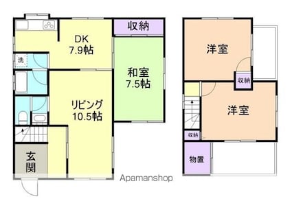 次郎丸戸建て３ＬＤＫ（６５－２２）[3LDK/105.68m2]の間取図