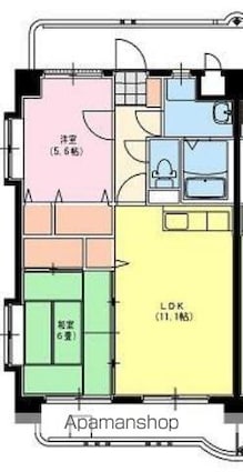 淀コーポⅢ[2LDK/54m2]の間取図