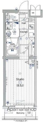 アーバンステーション成増[1K/25.52m2]の間取図