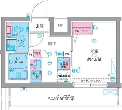 ＧＥＮＯＶＩＡ天王台[1K/20.52m2]の間取図