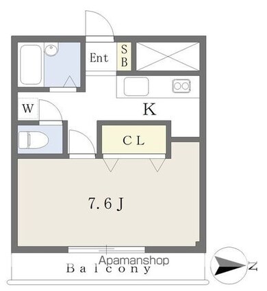 プラザＧ＆Ｋ[1K/26.02m2]の間取図