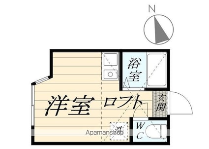 ユナイト芹ヶ谷アゾレス[1R/14m2]の間取図
