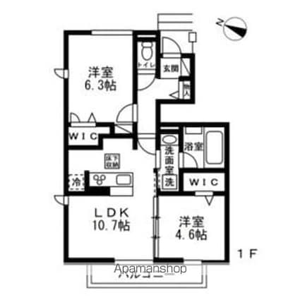 ミルヴィラージュ[2LDK/51.15m2]の間取図