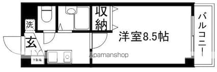 ＡＰＥＸ　ＦＬＡＴ　Ｒ[1K/26.44m2]の間取図
