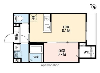 ＥＬＭ　ＶＩＳＴＡ（エルムヴィスタプラス）[1LDK/30m2]の間取図