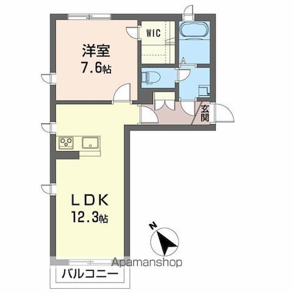 シャーメゾン御前南[1LDK/46.46m2]の間取図