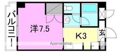 ラ・シャンブル[1K/27.72m2]の間取図