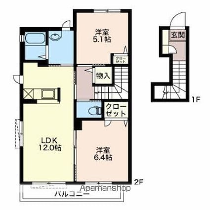 ドミール[2LDK/60.44m2]の間取図