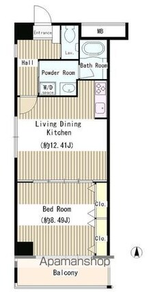 ＲＥＳＩＤＥＮＣＥ　ＳＡＴＳＵＭＡ[1LDK/49.63m2]の間取図