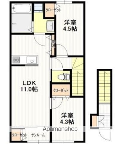 北栄アパートA棟の間取り写真