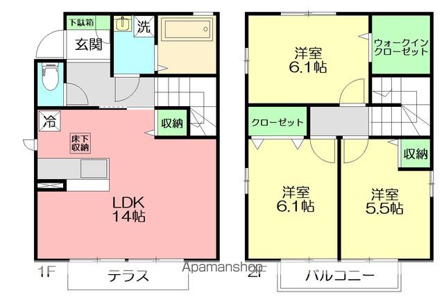 小田急電鉄江ノ島線 六会日大前駅 徒歩15分 2階建 築13年の間取り写真
