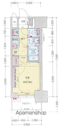 プレサンス上前津ディアシス[1K/21.66m2]の間取図